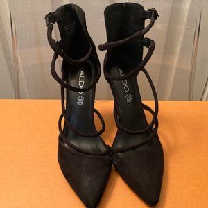 Aldo Black Strapped Heels